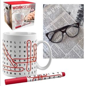 NIB Work Search Ceramic Mug & Pen from Fred. Great Christmas Gift Idea 🎄